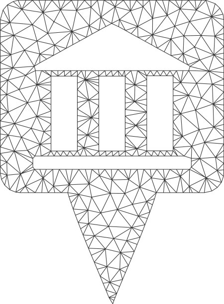 银行建筑指针网格二维模型图片下载