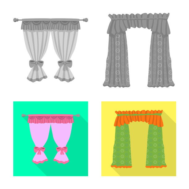 隔离对象窗帘和窗帘标志图片下载