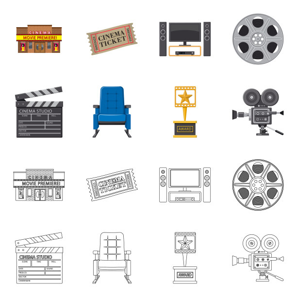 电视和拍摄标志图片下载