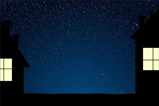 房子在星空碧空附近图片下载