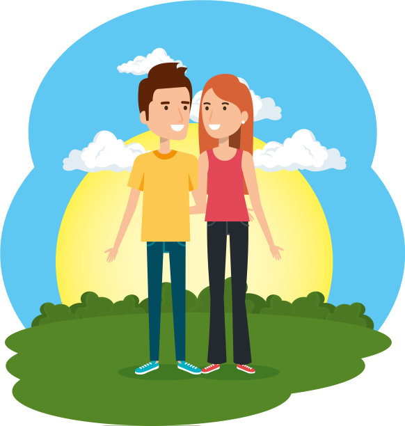 情侣在营地的场景图片下载