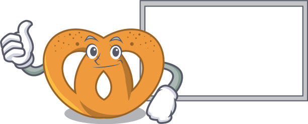 用椒盐卷饼卡通人物竖起大拇指图片下载