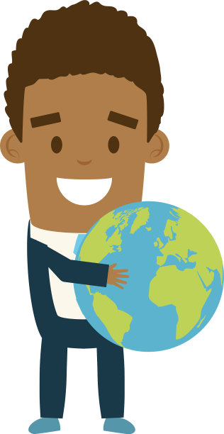 商人拿着世界地图在白色的背景图片下载