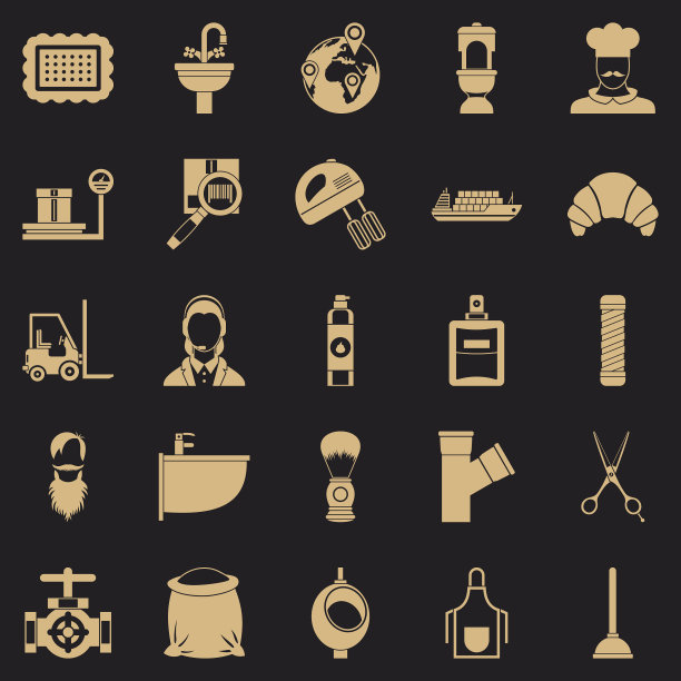 服务人员图标设置简约风格图片下载