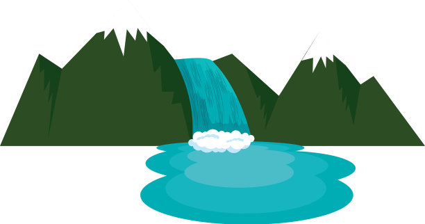 有瀑布景观的山脉图片下载