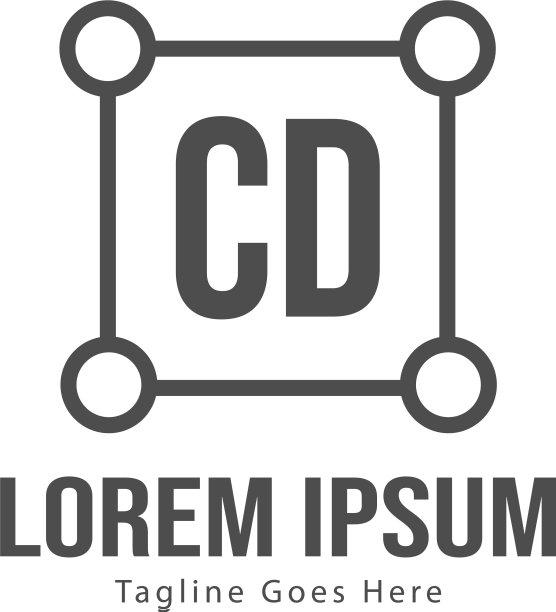带有现代框架的首字母CD标志模板图片下载