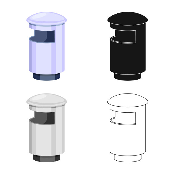 孤立的物体垃圾桶和容器标志图片下载