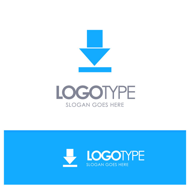 箭头黎明下载蓝色固体标志与地点图片下载