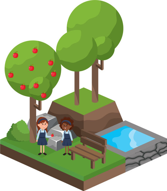 等距公园活动卡通图片下载