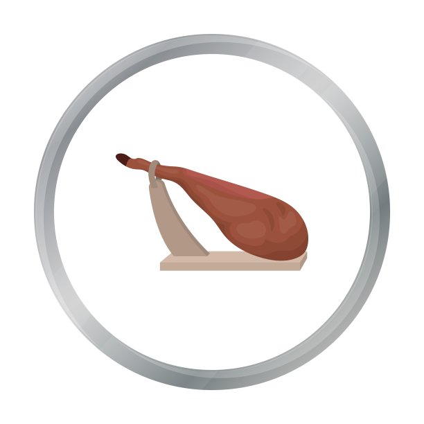 Jamon图标在卡通风格孤立的白色图片下载