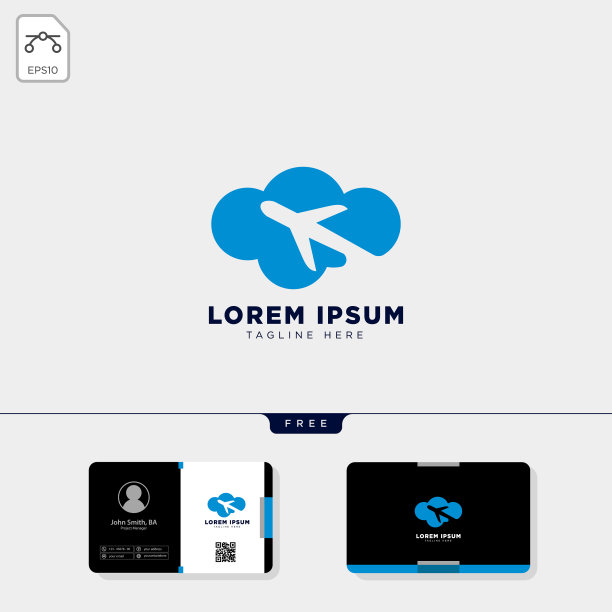 云平面logo模板和免费名片图片下载