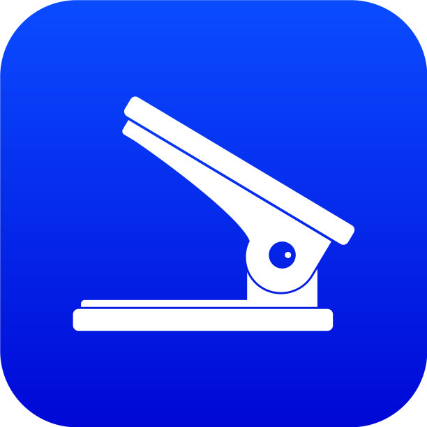 办公室纸孔穿孔机图标数字蓝色图片下载