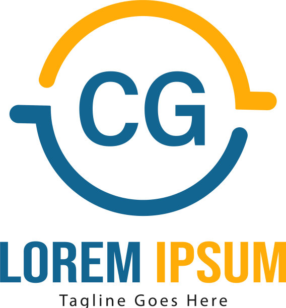 CG字母现代框架Logo模板图片下载