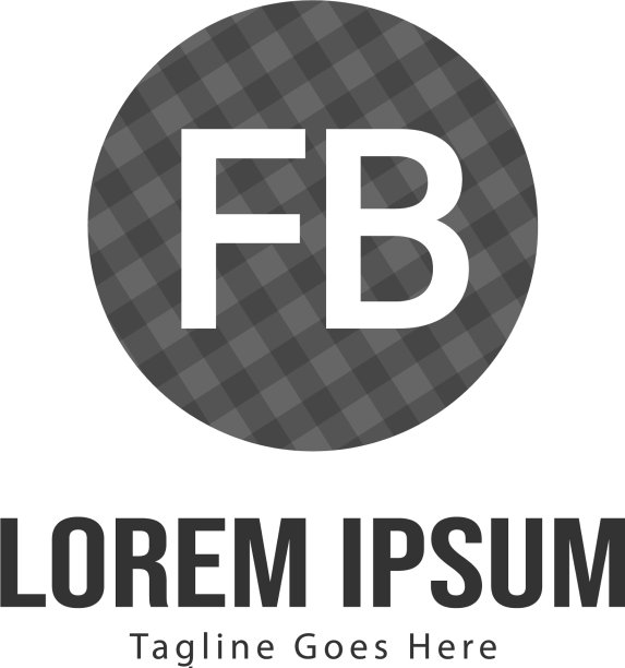 现代边框首字母FB标志模板图片下载