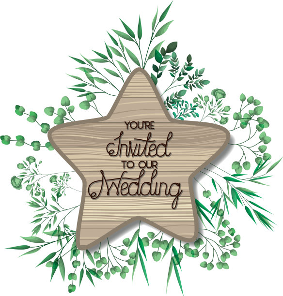 木制框架的婚礼请柬图片下载