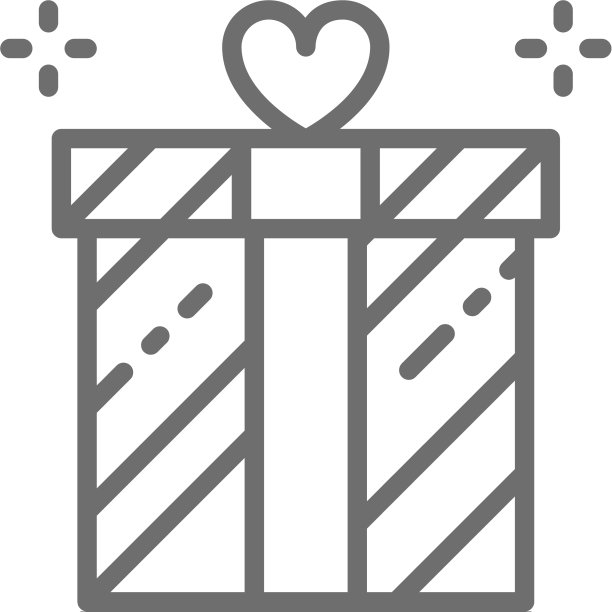 婚礼礼品礼盒礼品惊喜线图标图片下载