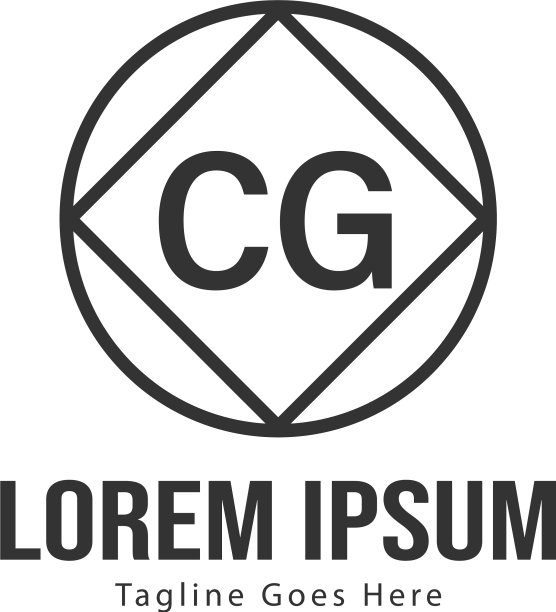 CG字母现代框架Logo模板图片下载