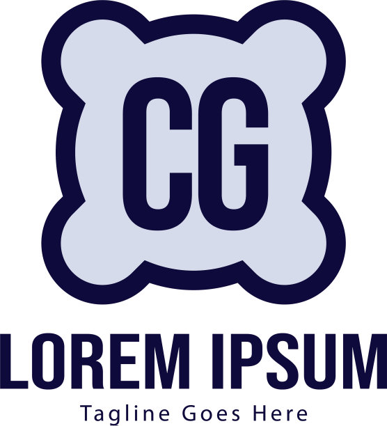 CG字母现代框架Logo模板图片下载
