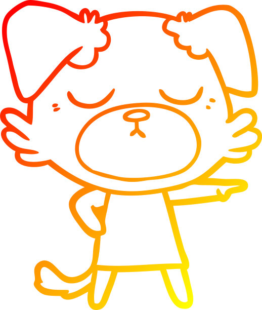 温暖的梯度线画可爱的卡通狗图片下载