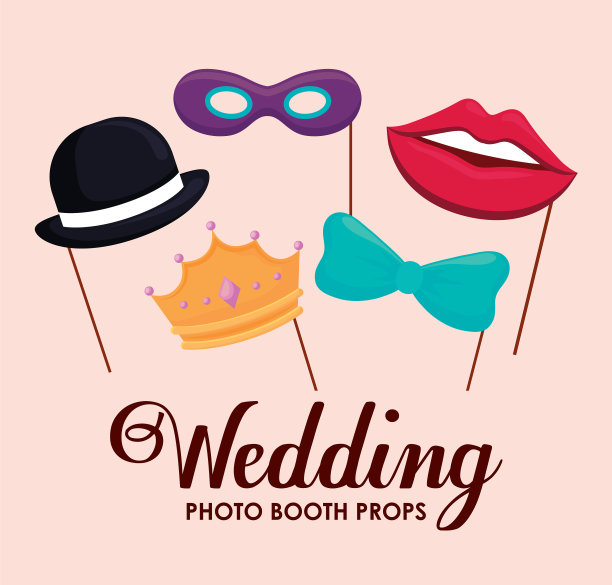 在木棍上设置派对配件图片下载