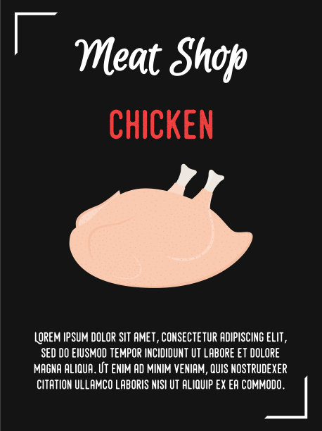 生鸡肉-农场肉类海报横幅图片下载