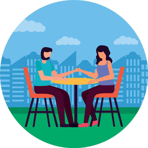 情侣在浪漫的城市公园里吃饭图片下载