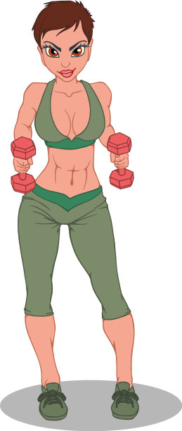 运动运动性感女孩哑铃图片下载