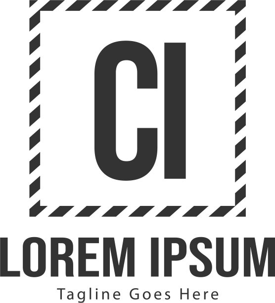 CI首字母现代框架标志模版图片下载