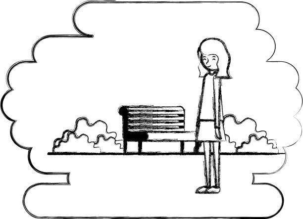 女人在公园图片下载