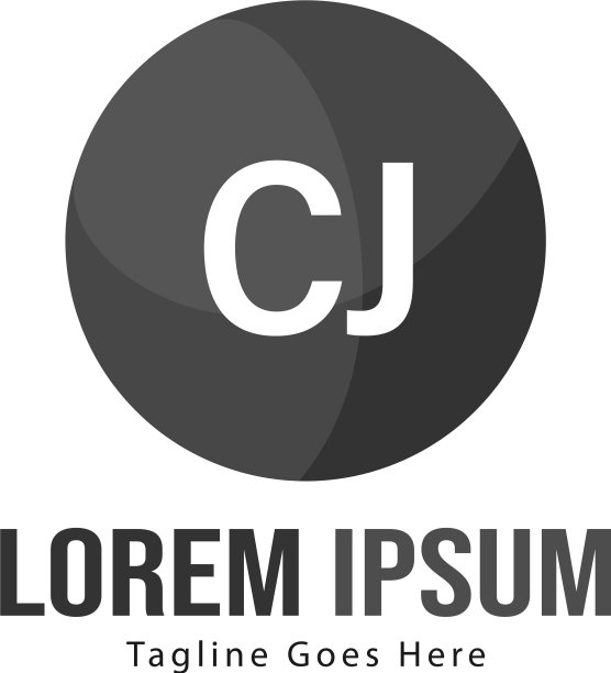 现代边框CJ字母Logo模板图片下载