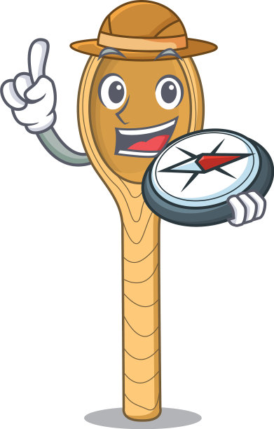 探险家木勺吉祥物卡通图片下载