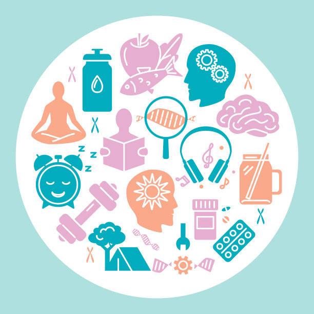 生物黑客回合概念旗帜与图标在平面图片下载