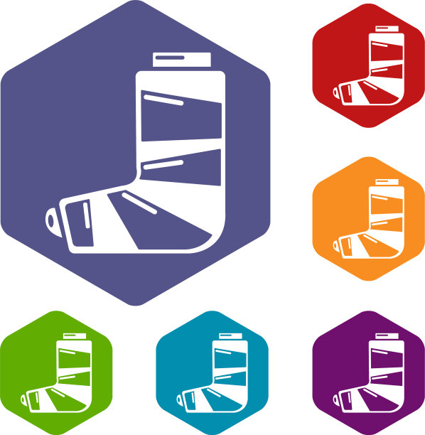 脚在石膏图标简单的风格图片下载