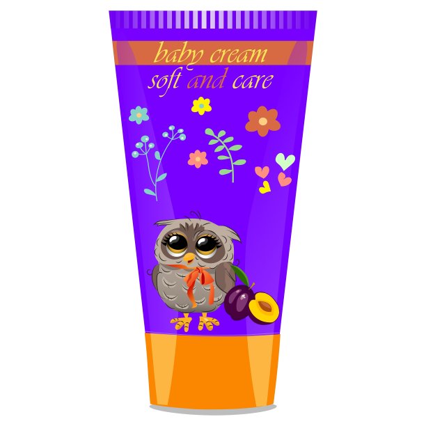 婴儿乳霜管与儿童设计图片下载