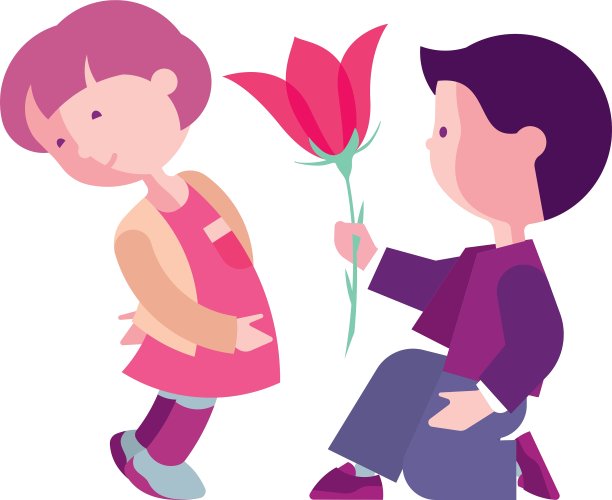 男孩祝贺女孩图片下载