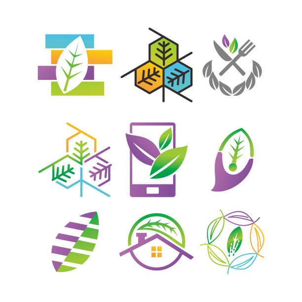 叶子标志设计模板集图片下载