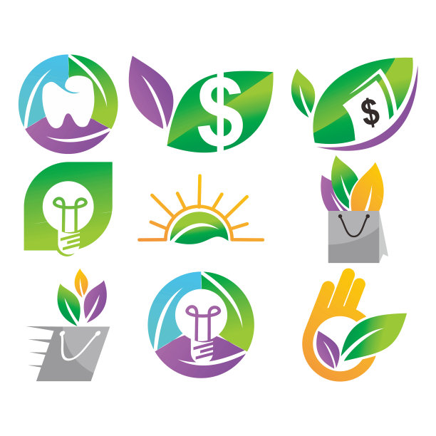 叶子标志设计模板集图片下载