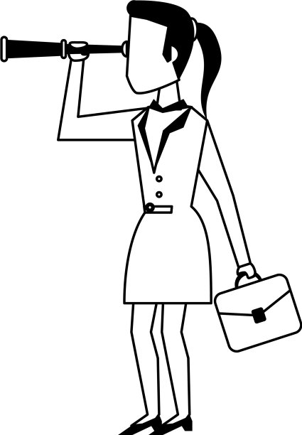 黑白两色的女商人化身图片下载