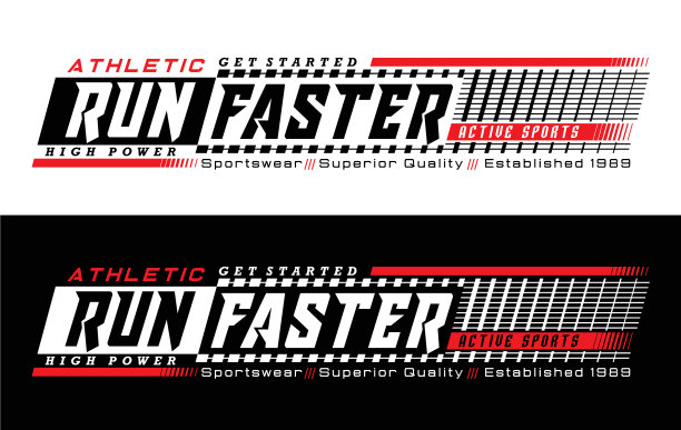 运行更快的t恤排版设计图片下载