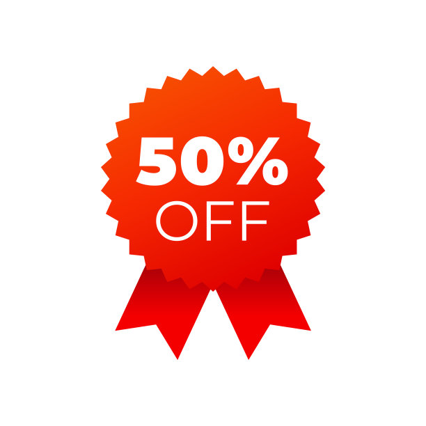 白色背景上的红色奖章符号50图片下载