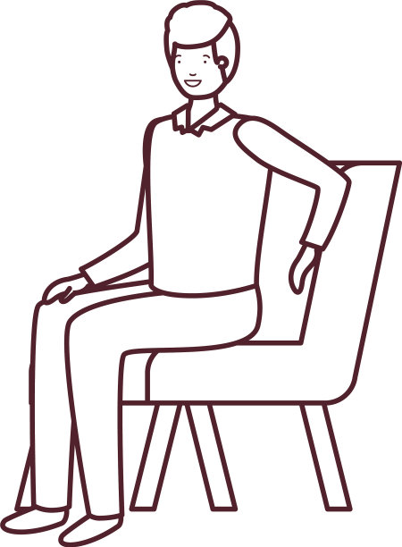 一个剪影般的男人坐在白色的椅子上图片下载