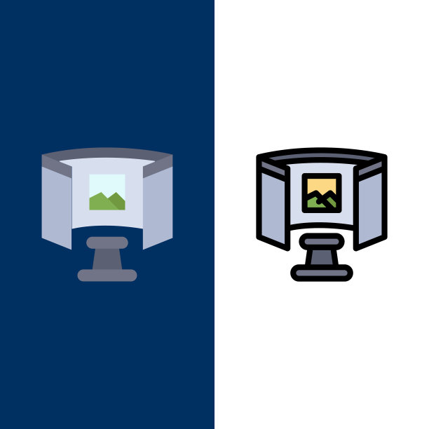 未来的眼镜科学技术图标平坦和图片下载