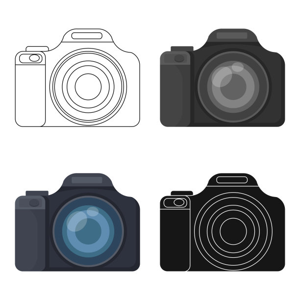 数码相机图标在卡通风格孤立上图片下载