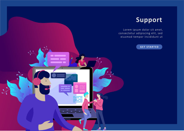 概念登陆页面模板客户服务图片下载