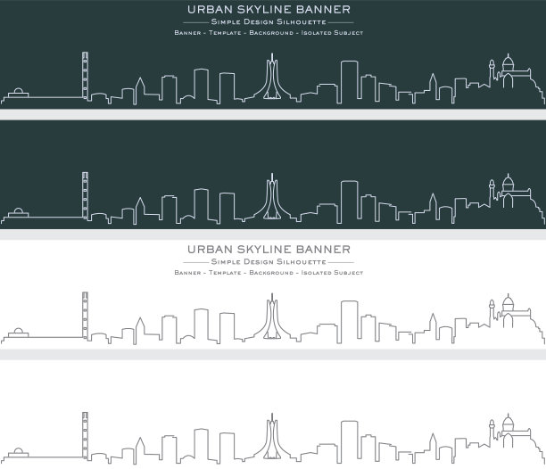 阿尔及尔单线天际线横幅图片下载