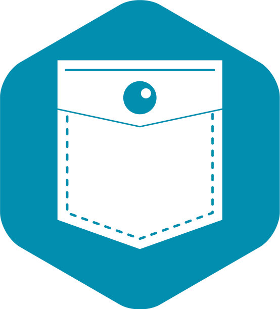 黑色口袋标志图标简单风格图片下载