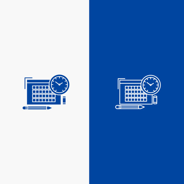 时间文件钢笔焦点线和符号实体图标图片下载