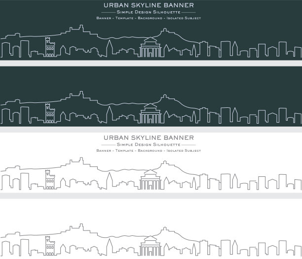 圣马力诺单线天际线横幅图片下载