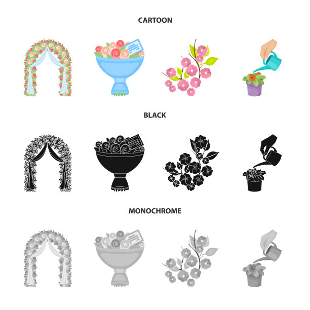 设计弹簧和花环标志套图片下载