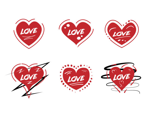 设置红色风格化的心图片下载